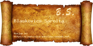 Blaskovics Sarolta névjegykártya