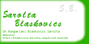 sarolta blaskovics business card
